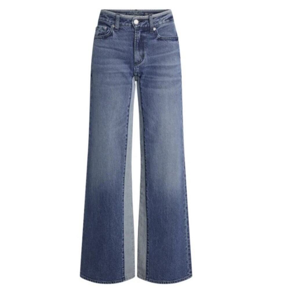 AG Adriano Goldschmied Virgo Wide Leg Two Tone High Waisted Jeans Champlain 30